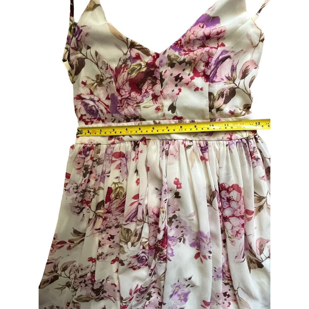 NEW Miss Avenue Beige Floral Print, Backless Cut-Out , Flowy, Lined Maxi Dress L - Picture 10 of 12